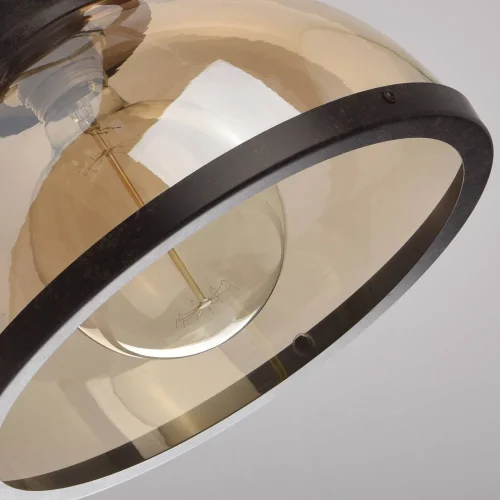 Светильник подвесной лофт Нойвид 682012001 MW-Light прозрачный янтарный на 1 лампу, основание чёрное в стиле лофт фото 5