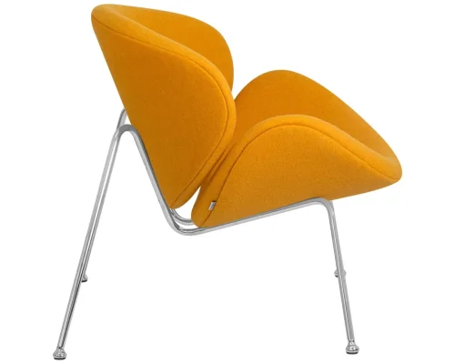 Кресло дизайнерское 72-LMO EMILY, цвет сиденья жетлый (AF13), цвет основания хромированная сталь Dobrin, жёлтый/винил, ножки/металл/хром, размеры - ****810*780 фото 3