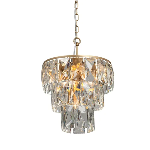Люстра подвесная V5262-8/6+1 Vitaluce прозрачная на 7 ламп, основание золотое в стиле современный классический 