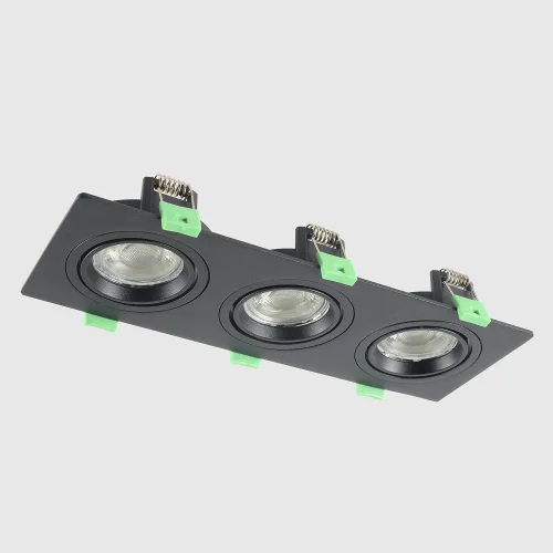 Светильник точечный CLT 002C3 BL V2 Crystal Lux чёрный на 3 лампы, основание чёрное в стиле современный прямоугольный фото 4