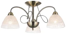Люстра потолочная 352-507-03 Velante прозрачная на 3 лампы, основание бронзовое в стиле классический 