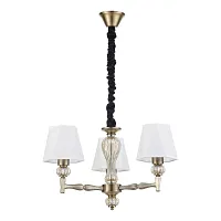 Люстра подвесная 672/3S Brass Escada белая на 3 лампы, основание бронзовое в стиле современный 