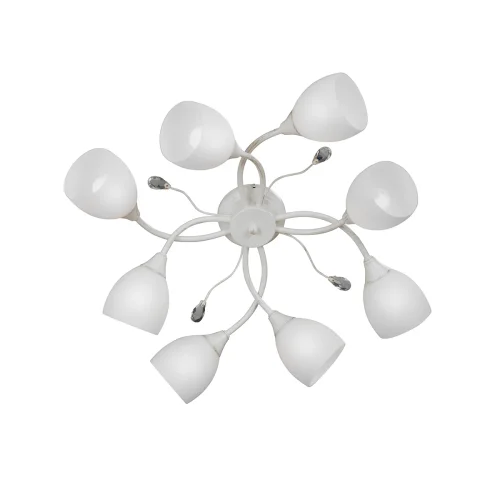 Люстра потолочная V3161-0/8PL Vitaluce белая на 8 ламп, основание бежевое в стиле классический 