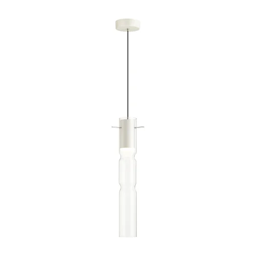 Светильник подвесной LED Scrow 5059/5LB Odeon Light прозрачный 1 лампа, основание белое в стиле современный трубочки фото 3