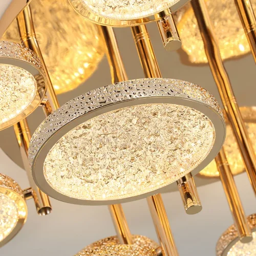 Люстра потолочная NAINA CH L60 207834-23 ImperiumLoft прозрачная на 7 ламп, основание золотое в стиле современный фото 3 Люстра потолочная NAINA CH L60 207834-23 ImperiumLoft прозрачная на 7 ламп, основание золотое в стиле современный фото 3