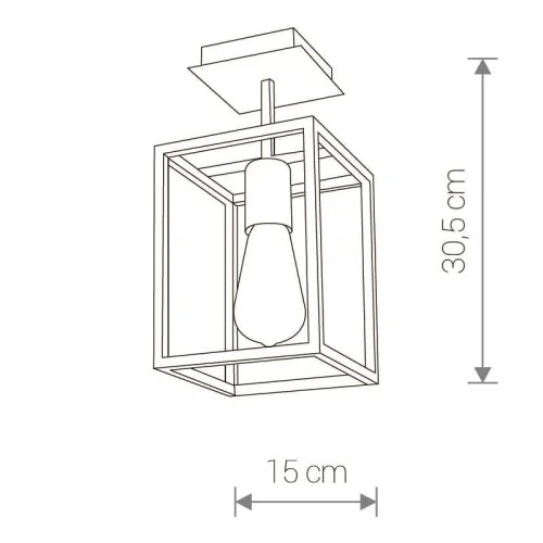 Светильник потолочный Crate 9045-NW Nowodvorski чёрный на 1 лампу, основание чёрное в стиле современный фото 2
