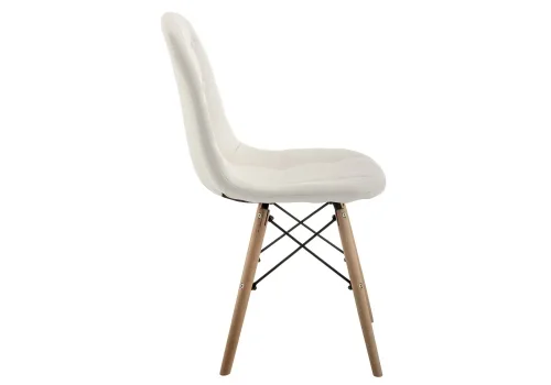 Деревянный стул Kvadro white 11823 Woodville, белый/искусственная кожа, ножки/массив бука/натуральный, размеры - ****450*490 фото 2