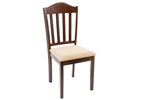 Деревянный стул Midea бежевый 11004 Woodville, бежевый/ткань, ножки/дерево/орех, размеры - ****430*480 фото 9