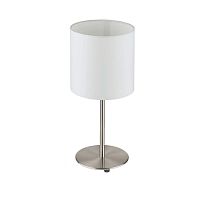 Настольная лампа PASTERI 31594 Eglo белая 1 лампа, основание никель серое металл в стиле современный 