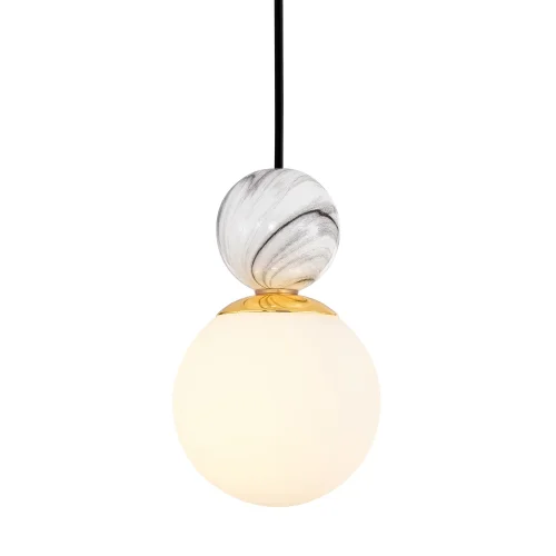 Светильник подвесной Sangamarmer 3010-1P Favourite белый 1 лампа, основание золотое в стиле современный  фото 2