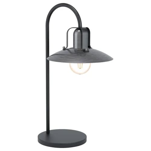 Настольная лампа лофт Kenilworth 43207 Eglo никель 1 лампа, основание чёрное металл в стиле лофт 