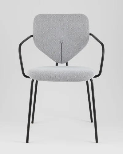 Стул обеденный Masey с подлокотниками, серый УТ000039586 Stool Group, серый/рогожка, ножки/металл/чёрный, размеры - ***** фото 2