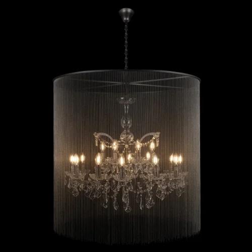 Люстра подвесная Vaille Crystal 10450/900 LOFT IT графит на 18 ламп, основание графит в стиле арт-деко цепочки