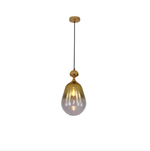 Светильник подвесной Sovareto OML-99206-01 Omnilux золотой прозрачный 1 лампа, основание золотое в стиле современный лофт выдувное