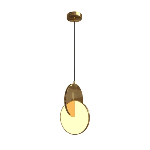 Светильник подвесной LED 0683PL-1GD Milosh Tendence белый 1 лампа, основание золотое в стиле хай-тек современный 