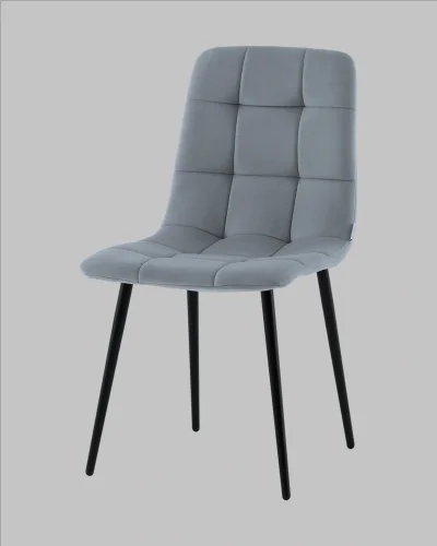 Стул Одди NEW велюр серый УТ000041290 Stool Group, серый/велюр, ножки/металл/чёрный, размеры - ***** фото 3