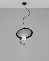 Светильник подвесной Cosmi V10695-PL Moderli белый серый 1 лампа, основание чёрное в стиле современный 