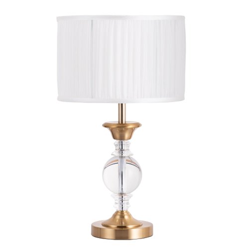 Настольная лампа Baymont A1670LT-1PB Arte Lamp белая 1 лампа, основание медь прозрачное стекло металл в стиле классика 