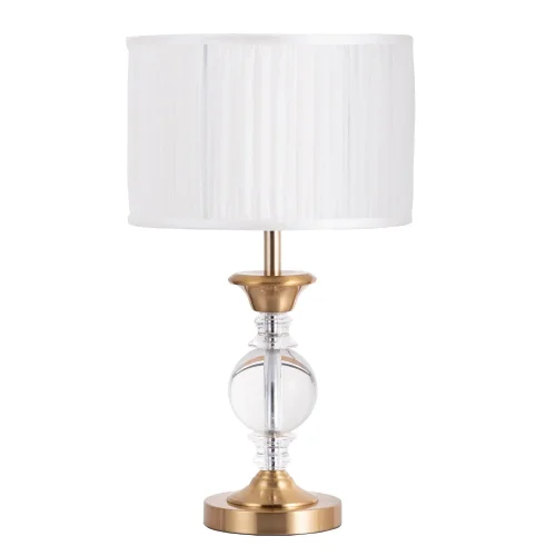 Настольная лампа Baymont A1670LT-1PB Arte Lamp белая на 1 лампу, основание прозрачное медь металл стекло в стиле классический 