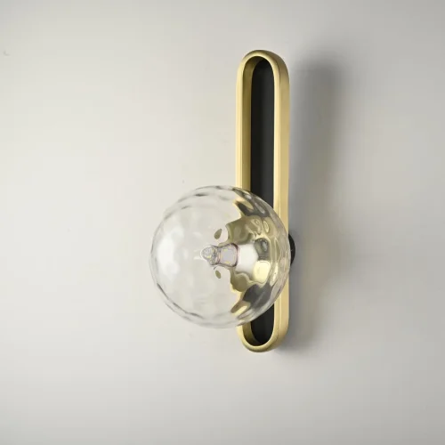 Бра Dixon 229035-22 ImperiumLoft прозрачный на 1 лампа, основание золотое в стиле  молекула шар фото 2