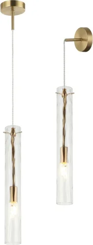 Светильник подвесной Perfecto Light 2193/05/01PW Stilfort прозрачный на 1 лампу, основание бронзовое в стиле современный 
