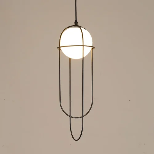 Светильник подвесной ASCENT 140535-26 ImperiumLoft белый 1 лампа, основание чёрное в стиле современный лофт  фото 3