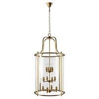 Светильник подвесной Lighthouse 10456/12 AB LOFT IT прозрачный на 12 ламп, основание бронзовое в стиле классический арт-деко 