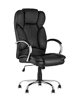 Кресло руководителя TopChairs Ultra NEW, черное УТ000008064 Stool Group, чёрный/экокожа, ножки/металл/хром, размеры - 1150*1230***610*750