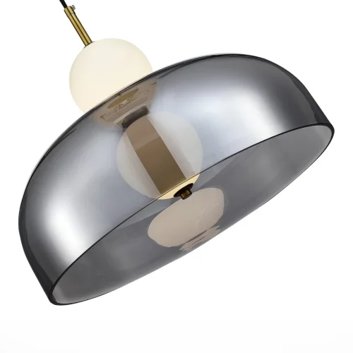Светильник подвесной LED Ode SL6112.203.07 ST-Luce белый серый чёрный 1 лампа, основание золотое в стиле современный  фото 2
