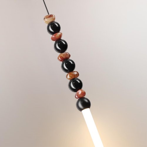 Светильник подвесной LED Monella 7187/12L Odeon Light чёрный на 1 лампу, основание чёрное в стиле хай-тек бусы фото 5