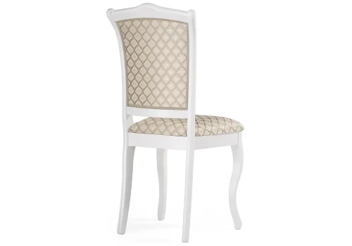 Деревянный стул Луиджи белый / бежевый 450682 Woodville, бежевый/ткань, ножки/массив березы дерево/белый, размеры - ****440*550 фото 4