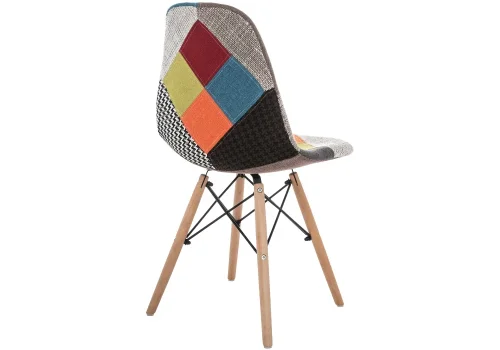Деревянный стул Multicolor 11729 Woodville, разноцветный/ткань, ножки/массив бука дерево/натуральный, размеры - ****470*500 фото 4