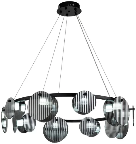 Светильник подвесной LED с пультом Relux 4008/02/10P Stilfort чёрный серый 1 лампа, основание чёрное в стиле современный с пультом фото 2