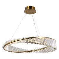 Люстра подвесная LED Kent LSP-7119 Lussole прозрачная на 1 лампа, основание бронзовое в стиле современный кольца
