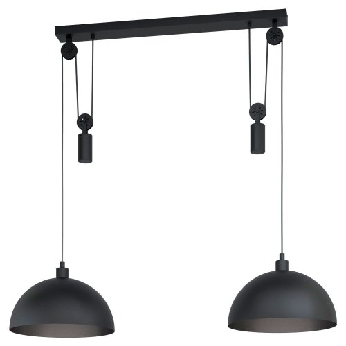 Светильник подвесной лофт Winkworth 43436 Eglo чёрный 2 лампы, основание чёрное в стиле лофт 