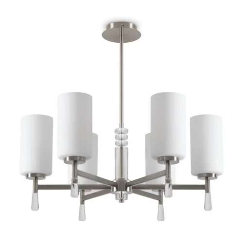 Люстра на штанге Chic FR2031PL-06N Freya белая на 6 ламп, основание никель в стиле классический фото 14 Люстра на штанге Chic FR2031PL-06N Freya белая на 6 ламп, основание никель в стиле классический фото 14
