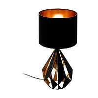 Настольная лампа Carlton 43077 Eglo чёрная 1 лампа, основание чёрное металл в стиле арт-деко 