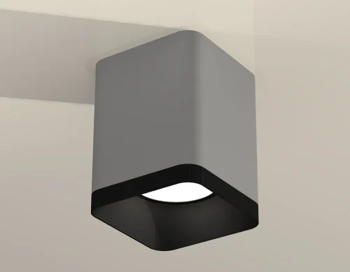 Светильник накладной Techno Spot XS XS7814002 Ambrella light серый чёрный 1 лампа, основание серое в стиле современный хай-тек квадратный фото 2