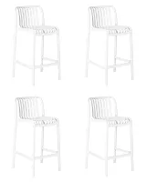 Стул полубарный набор 4 шт. SET-4 777-1PP-LMZL CHLOE, цвет белый Dobrin, /полимер, ножки/пластик/белый, размеры - *910***440*510