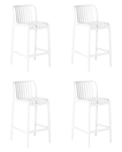 Стул полубарный набор 4 шт. SET-4 777-1PP-LMZL CHLOE, цвет белый Dobrin, /полимер, ножки/пластик/белый, размеры - *910***440*510