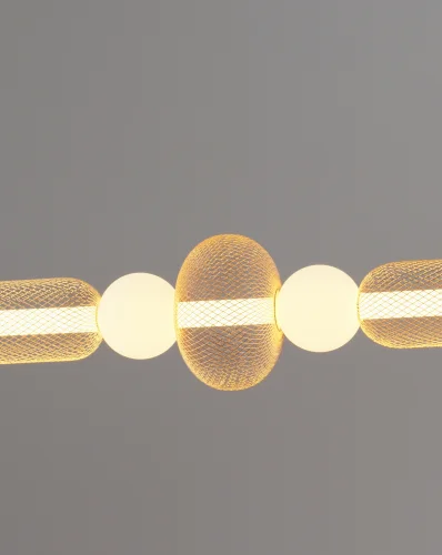 Светильник подвесной LED Lattice V11258-PL Moderli белый золотой на 1 лампу, основание золотое в стиле современный линейный фото 4