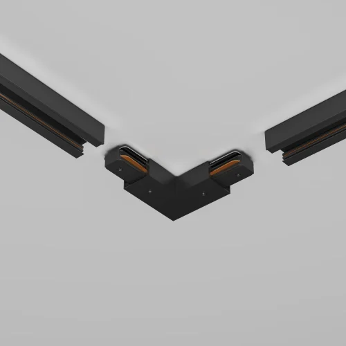 Угловой коннектор питания с вводом питания черный Single phase track system Unity TRA001CLB-11B Maytoni чёрный в стиле хай-тек современный для светильников серии Single phase track system Unity накладной однофазный unity однофазная фото 5