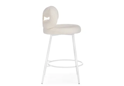 Полубарный стул Forex white 15676 Woodville, белый/букле, ножки/металл/белый, размеры - ****460*500 фото 4