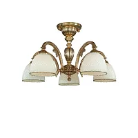 Люстра потолочная PL 7125/5 Reccagni Angelo белая на 5 ламп, основание золотое в стиле классический 