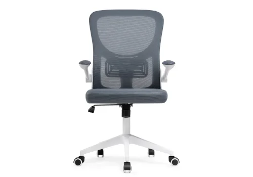 Компьютерное кресло Konfi dark gray / white 15328 Woodville, серый/сетка ткань, ножки/металл/белый, размеры - *1110***600*660 фото 2