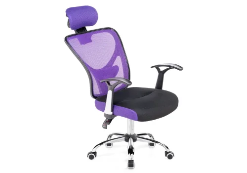 Компьютерное кресло Lody 1 фиолетовое / черное 11481 Woodville, чёрный фиолетовый/ткань, ножки/металл/хром, размеры - *1230***600*680 фото 7
