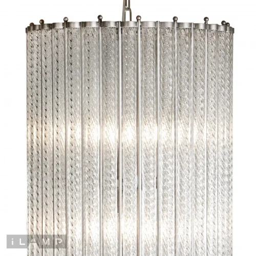 Люстра подвесная Manhattan MD0266-6 Silver iLamp прозрачная на 6 ламп, основание никель в стиле американский современный  фото 4