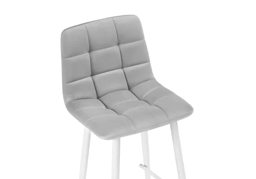 Полубарный стул Чилли К светло-серый / белый 537075 Woodville, серый/велюр, ножки/металл/белый, размеры - ****430*420 фото 5