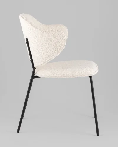 Стул Bellamy, букле молочный УТ000040256 Stool Group, молочный/букле, ножки/металл/чёрный, размеры - *820**** фото 6