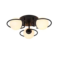 Люстра потолочная Galio SL418.402.03 Evoluce белая на 3 лампы, основание чёрное в стиле современный шар